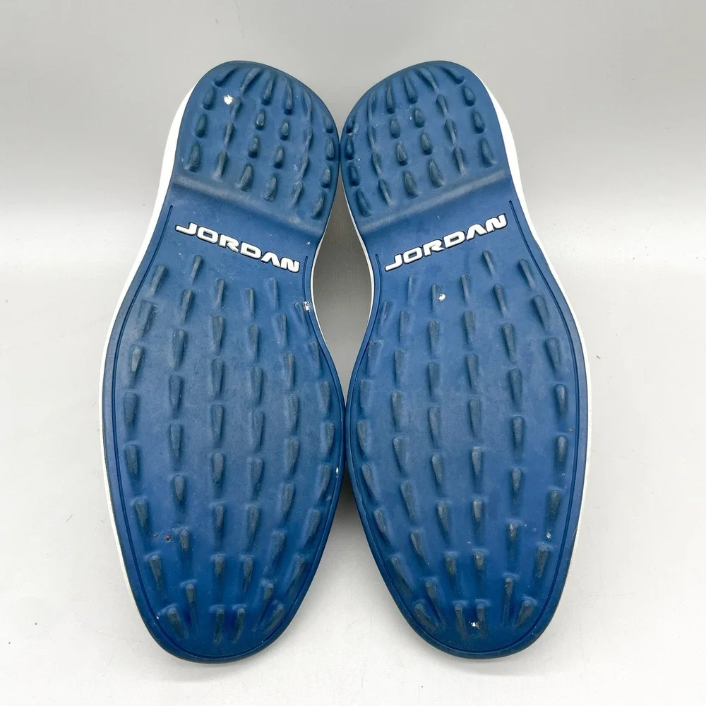 Jordan Mens 9.5 ADG 4 Golf Shoes White Blue Spikeless Sporty Preppy Gorpcore